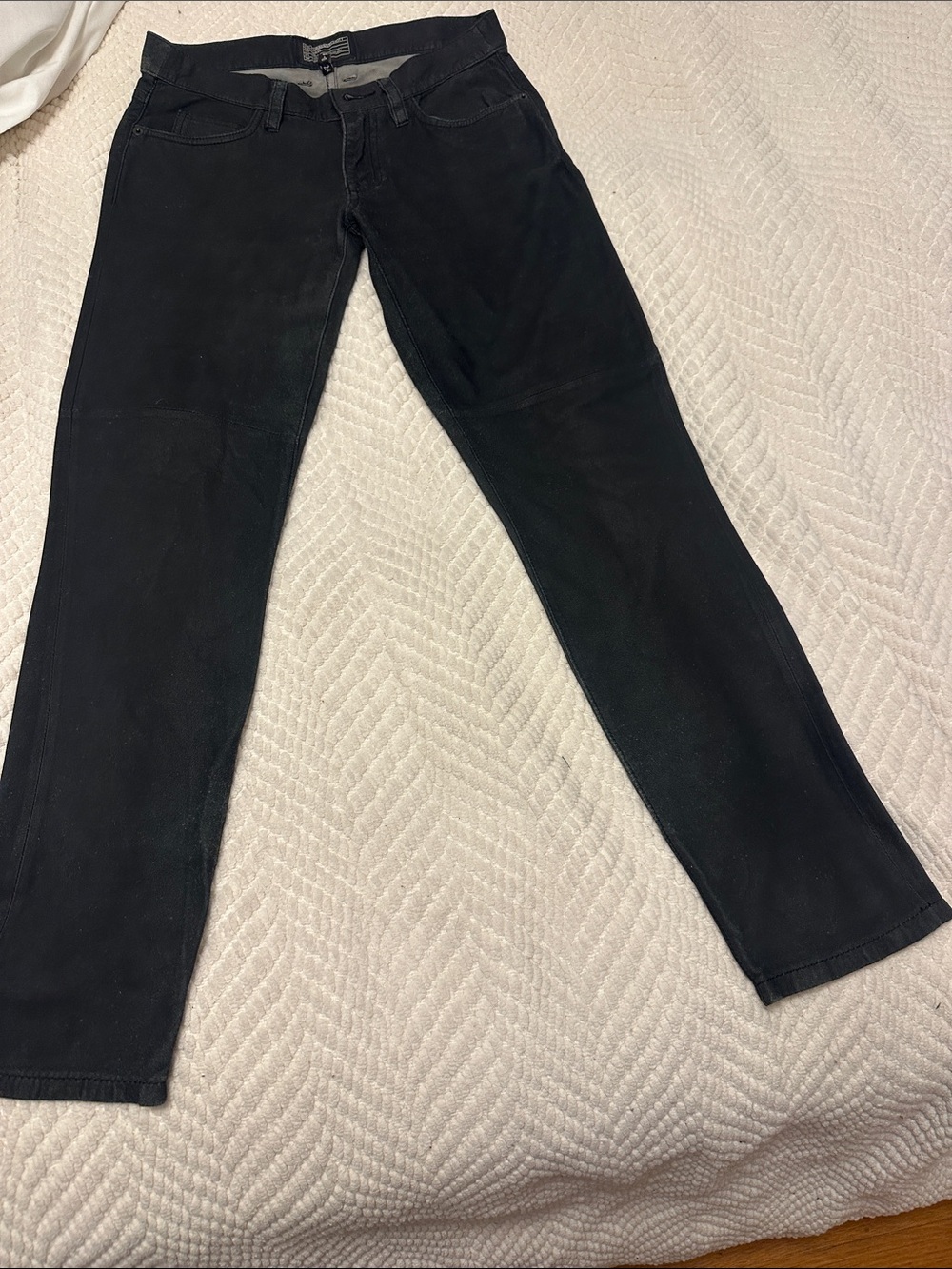 Current Elliot Black leather Women’s Straight-Leg pants